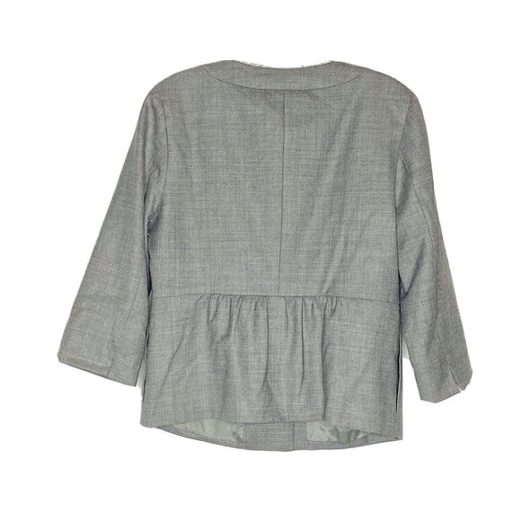 J Crew Suiting Gray Peplum 3/4 Sleeve Wool Blend Jacket Blazer. XS - Picture 3 of 4